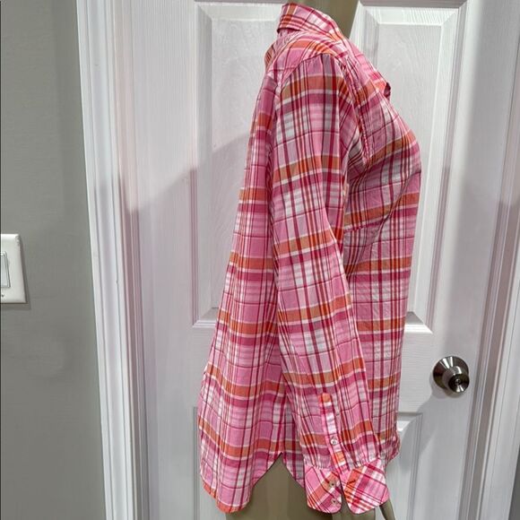 TALBOTS BUTTON-UP PLAID SHIRT. - Picture 5 of 10